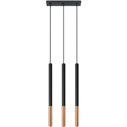 SOLLUX LIGHTING Hängeleuchte "MOZAICA", schwarz (schwarz, kupfer), H: 90cm, Lampen, Slush -Einstellung