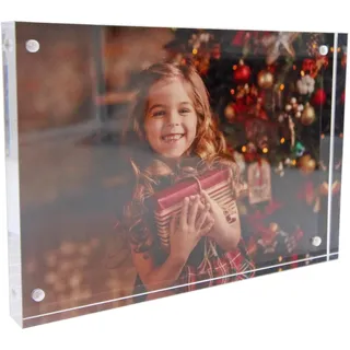 Adventa Bilderrahmen/Fotoblock aus transparentem Acryl – Geschenk oder Präsentation von Kunst, Drucken oder Fotos in Ihrem Zuhause