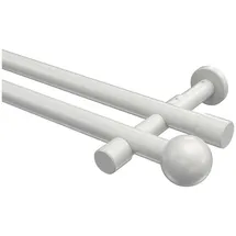Interdeco GARDINENSTANGE Prestige Luino 480 cm (geteilt in 3 x 160 cm), 2-läufig (ohne Ringe), 20 mm Ø Weiß