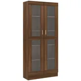 vidaXL Vitrinenschrank Braun Eiche 82,5x30,5x185,5 cm Holzwerkstoff