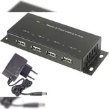 Renkforce RF-4830984 4 Port USB 2.0-Hub Metallgehäuse, zur Wandmontage Schwarz