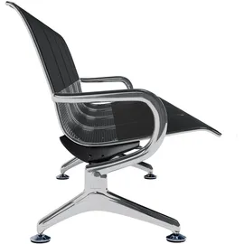 CLP Wartebank Airport Kunstleder schwarz/schwarz/4-Sitzer