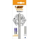 BIC Kugelschreiber Cristal Re'New silber Schreibfarbe blau, 1 Set