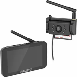 ProUser DRC5040 Funk-Rückfahrvideosystem IR-Zusatzlicht, Abstandshilfslinien Saugnapf, Kennzeichenhalter Schwarz