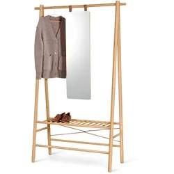 Tchibo - Garderobe mit Spiegel - 113x45,5x181cm - naturfarben - Bambusholz / Glas / Polyurethan