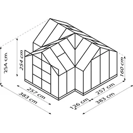 Vitavia Sirius Alu schwarz ESG 3 mm 13 m2 inkl. Fundament