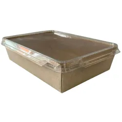 Kraft Food Container with Lid 1200 ml 19,6x13,3x4,8 cm 50 Stück