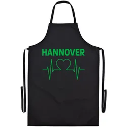 multifanshop Grillschürze - Hannover - Herzschlag - Druck grün - Schürze