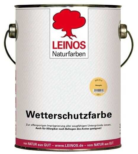 Leinos Wetterschutzfarbe auf Ölbasis 850 Maisgelb - 2,5 l Kanister