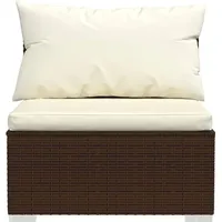 vidaXL 12-tlg. Garten-Lounge-Set mit Kissen Braun Poly Rattan - Braun