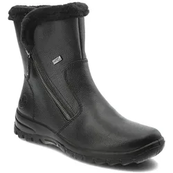 Schwarze Stiefeletten Rieker Reißverschluss-Schuhe, 36