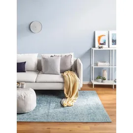 benuta Pop Flachgewebeteppich, Blau, Textil, Patchwork, Rechteckig, 115x180 cm Oeko-Tex® Standard 100, für Fußbodenheizung geeignet, Teppiche - Böden, Teppiche, Flachgewebe-Teppiche