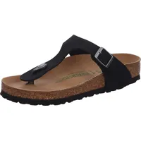 Birkenstock Damen-Bio-Pantolette mit Tieffußbett Gizeh BFBC Earthy VEG Black Schwarz, Farbe:schwarz, EU Größe:43 - Schwarz - 43