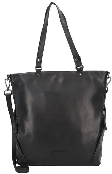 Jack Kinsky Nelson 6 Schultertasche Leder 41 cm  schwarz