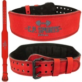 Californian Products C.P. Sports Komfort Leder Gewichthebergürtel, rot, Größe