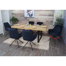 MCW Esszimmerstuhl MCW-G67 Samt anthrazit-blau 6er Set