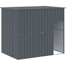 vidaXL Hundehütte mit Dach 214 x 153 x 181 cm Stahl Anthrazit