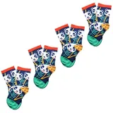 Unabux Freizeitsocken Prints 4-Paar Bunt 16-18