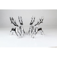 Artra Design GmbH Deko Hirsche 'Dasher' aus Aluminium im 4er Set Skulpturen, Weihnachtsdekoration, Tischdeko, REH Geweih Hirsch Weihnachten