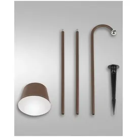 Fabas Luce LED Akkuleuchte Armanda Metall 3W 320lm inkl. Erdspieß rostbraun