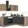 kochstation Winkelküche Florida L-Form 210 x 165 cm schwarz