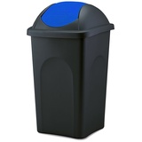Deuba® Mülleimer Schwarz/Blau, Kunststoff 60L