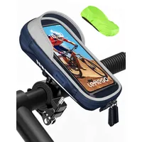 LEMEGO Handyhalterung Fahrrad Wasserdicht Handyhalter Motorrad Handy Halterung 360°Drehbarem Lenkertasche für 4.7-7 Zoll Smartphone mit Regenhaube und Reflektierend Fahrradlenker Tasche