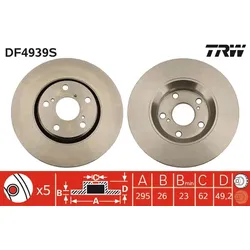 TRW DF4939S Bremsscheibe TRW SINGLE