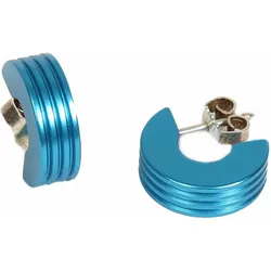 Paar Creolen DEMARIE "eloxierte Aluminium Creolen", Damen, Gr. ONE-SIZE, Metall, blau (hellblau), Ohrringe