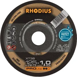RHODIUS Trennscheibe XT38 125 x 1,0 mm für Stahl/ Edelstahl 5 Stück