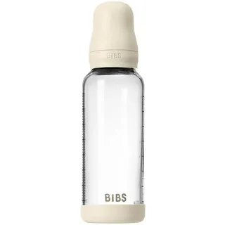 Bibs Baby Glass Bottle Round Latex Antikolikflasche Ivory 240 ml