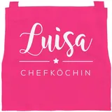 SpecialMe Personalisierte Kinderschürze mit Namen Chefkoch/Chefköchin Kochschürze Sterne-Koch Kinder Köchin pink 3-6 Jahre - 3-6 Jahre