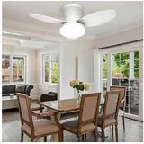 oyajia Deckenventilator 70W 5 Flügeln Deckenventilator mit Beleuchtung,LED Deckenleuchte 110cm, Dimmbare Deckenleuchte mit Fernbedienung für Schlafzimmer, Wohnzimmer