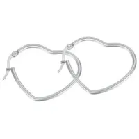 FIRETTI Creolen Schmuck Geschenk Herz silberfarben 32mm