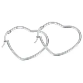 FIRETTI Creolen Schmuck Geschenk Herz silberfarben 32mm