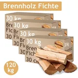 Flameup - Brennholz Fichte Kaminholz 5-500 kg Holz 30 cm Für Ofen und Kamin Kaminofen Feuerschale Grill Feuerholz Holzscheite Wood Kammergetrocknet