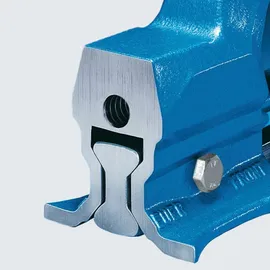 BROCKHAUS HEUER Schraubstock Metall 120 mm blau mit auswechselbaren Backen