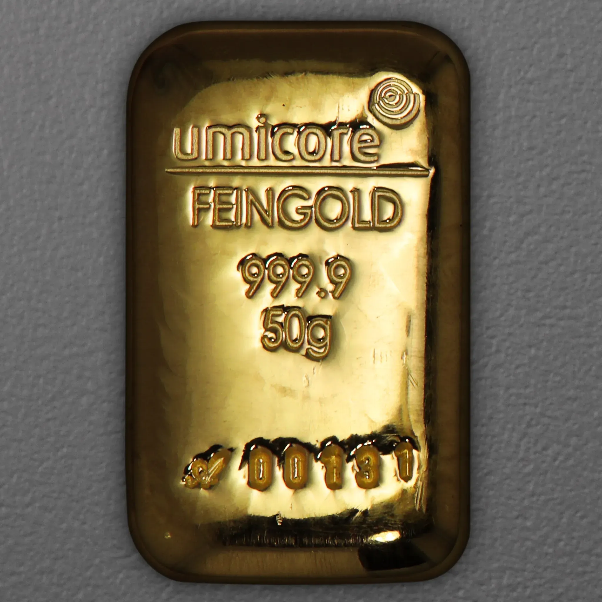 Goldbarren 50g UMICORE gegossen