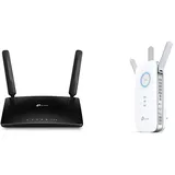 TP-Link Archer MR600 AC1200 LTE Router Dualband 4G + Cat6-Gigabit-WLAN Router, schwarz & RE550 WLAN Verstärker Repeater AC1900 (Dual-WLAN AC + N, 1300MBit/s 5GHz + 600MBit/s 2,4GHz) weiß