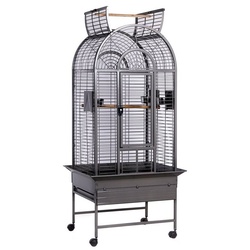 Montana Cages Vogelkäfig Haiti, Voliere, Käfig für Großsittiche und Papageien, ca. 86 x 76 x 161 cm grau