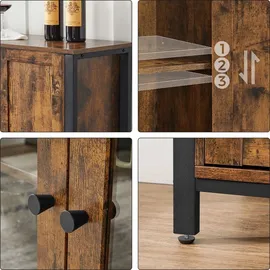 VASAGLE Sideboard, LSC096B01 braun 110,0 x 33,0 x 75 cm Braun-Schwarz