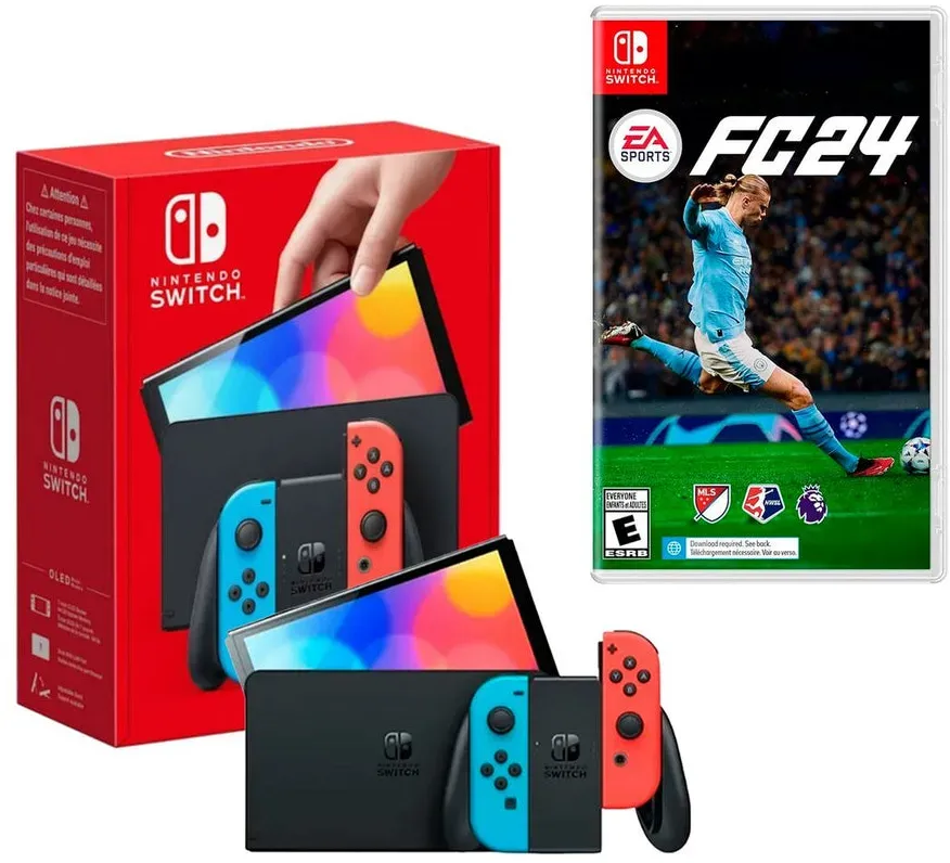 Nintendo Switch OLED inkl. FC24 – Dein Gaming-Abenteuer in atemberaubendem OLED