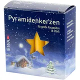 EWA Kerzen JEKA Kerzen PK 18/100 Pyramidenkerzen (18 Stück/Pack) groß Natur Größe ca. 17 x 105 mm