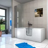 Seniorendusche und Badewanne mit Tür S12D-R-EA Dusche 85x170cm