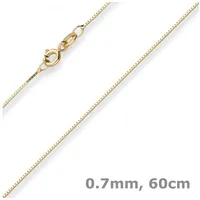 Schmuck Krone Goldkette 0,7mm Veneziakette aus 585 Gelbgold 60cm, Gold 585 goldfarben