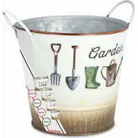 Kadax Blumentopf aus Metall, 16 cm, Rund, Mit Griffen