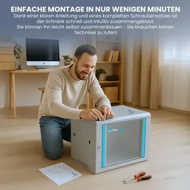 Extralink 19 Zoll Netzwerkschrank 6U 600x450, Wand/Stand