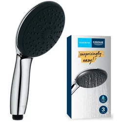 Grohe Vitalio Start 110 Handbrause rund (wassersparend, langlebig, 3 Strahlarten) chrom 26031001 26031001
