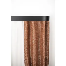 GARESA Schienensystem GARESA "Kunststoffschiene mit Blende", schwarz, L:130cm, Kunststoff, Gardinenstangen, Schienensystem, seitlich mit 2 Rundbögen (kein Spalt zwischen Vorhang und Wand)