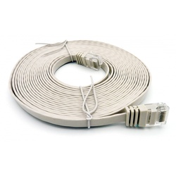 LAN-Kabel CAT6 UTP Slim 5m, Flat Slim-Line, Patchkabel, Flachkabel, für IP Telefone / Geräte, Grau 75715-SL